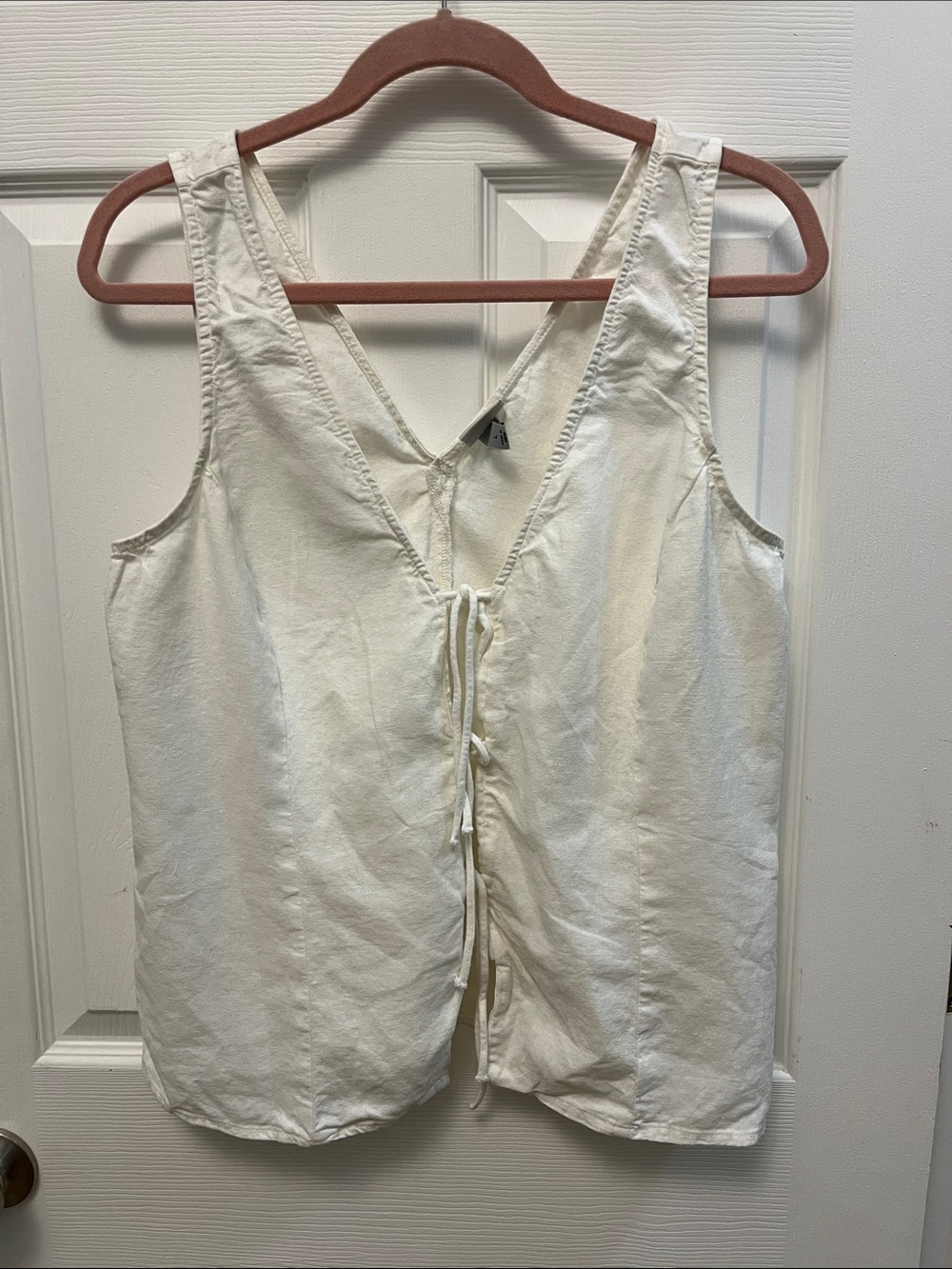 A New Day -Tie Front - Linen blend tank